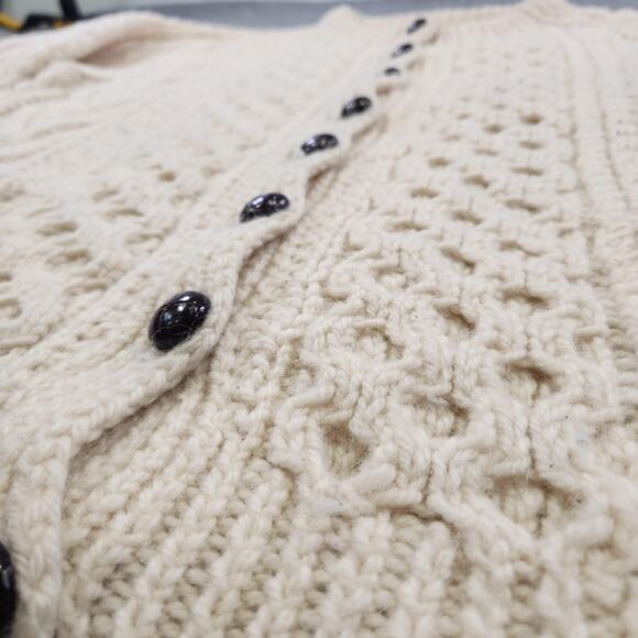 VTG Gaeltarra Sweater Womens Small Aran Fisherman Wool Handknit Ireland Cardigan - Picture 5 of 14